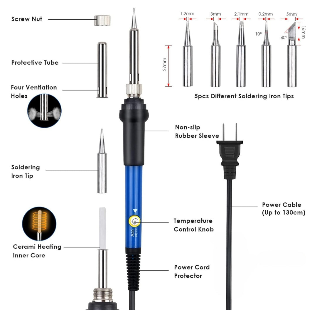 Soldering Iron Kit with Adjustable Temperature
