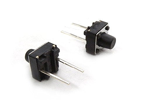MakerSpot 6mm 2 Pin Panel PCB Momentary Tactile Tact Push Button Switch Through Hole Breadboard Friendly x 10 Pack