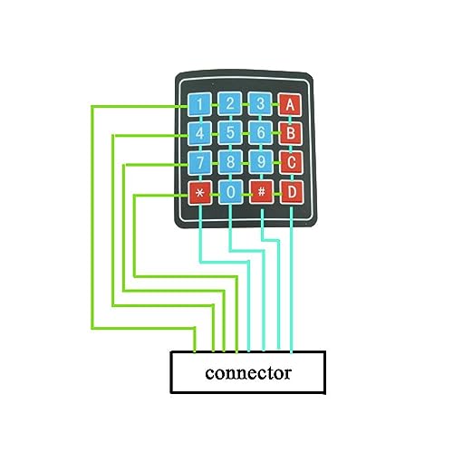 MERQC 16 Key 4 x 4 Membrane Switch Keypad 4x4 4 * 4 Matrix Array Matrix Keyboard for arduino