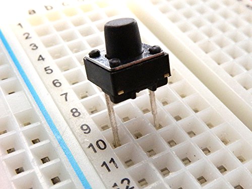 MakerSpot 6mm 2 Pin Panel PCB Momentary Tactile Tact Push Button Switch Through Hole Breadboard Friendly x 10 Pack