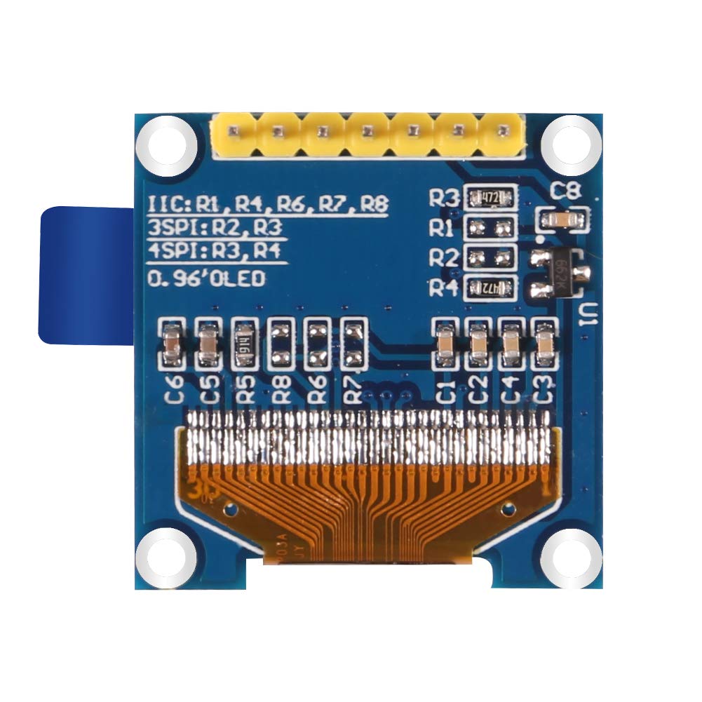 MELIFE 2Pcs 0.96" SSD1306 7 Pin SPI OLED Display, 0.96 Inch Module 128X64 Module DC3-5V for Arduino - White