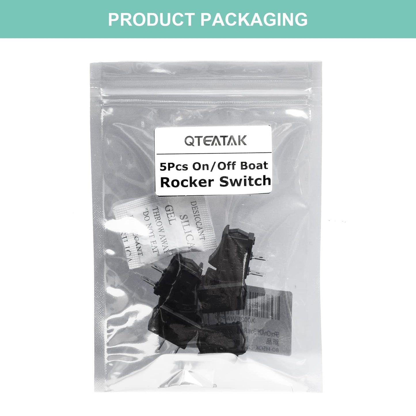 5Pcs On/Off Boat Rocker Switch 5Pcs 2 Pin Position Snap 12V 110V 250V QTEATAK