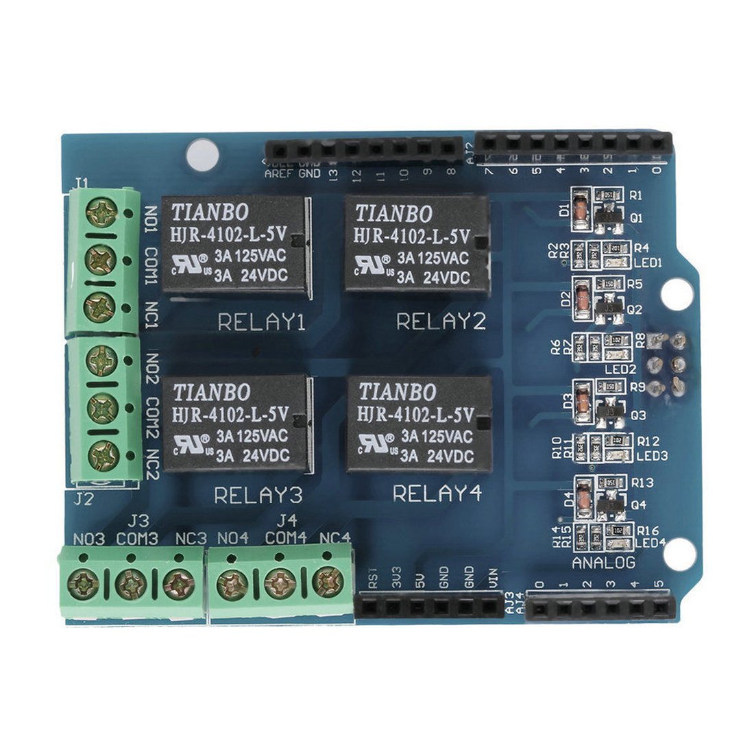 HiLetgo 5V 4 Channel Relay Shield for UNO R3 Relay Shield Four Channel Relay Shield for UNO R3