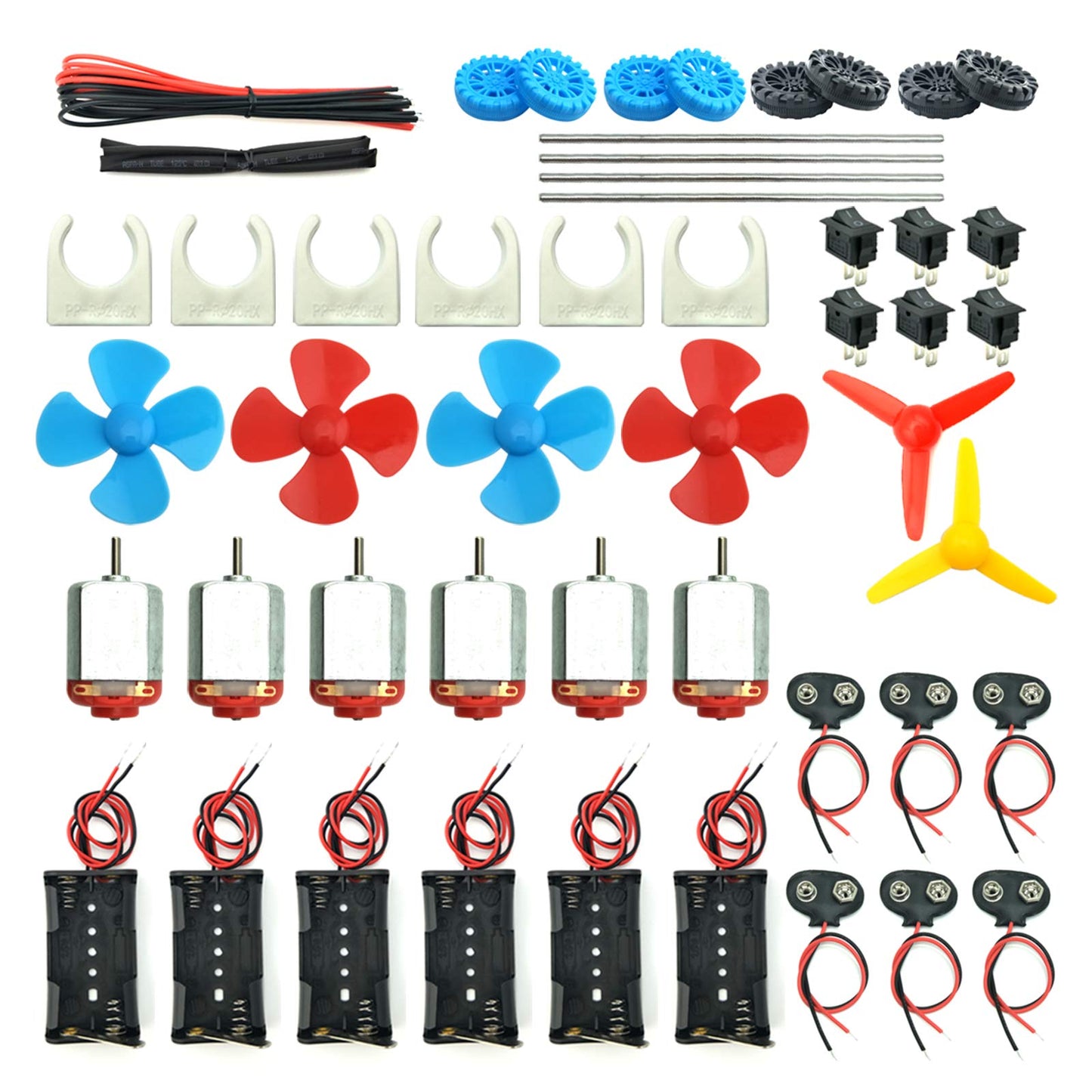 6 Set DC Motors Hobby Kit | DIY Science Projects