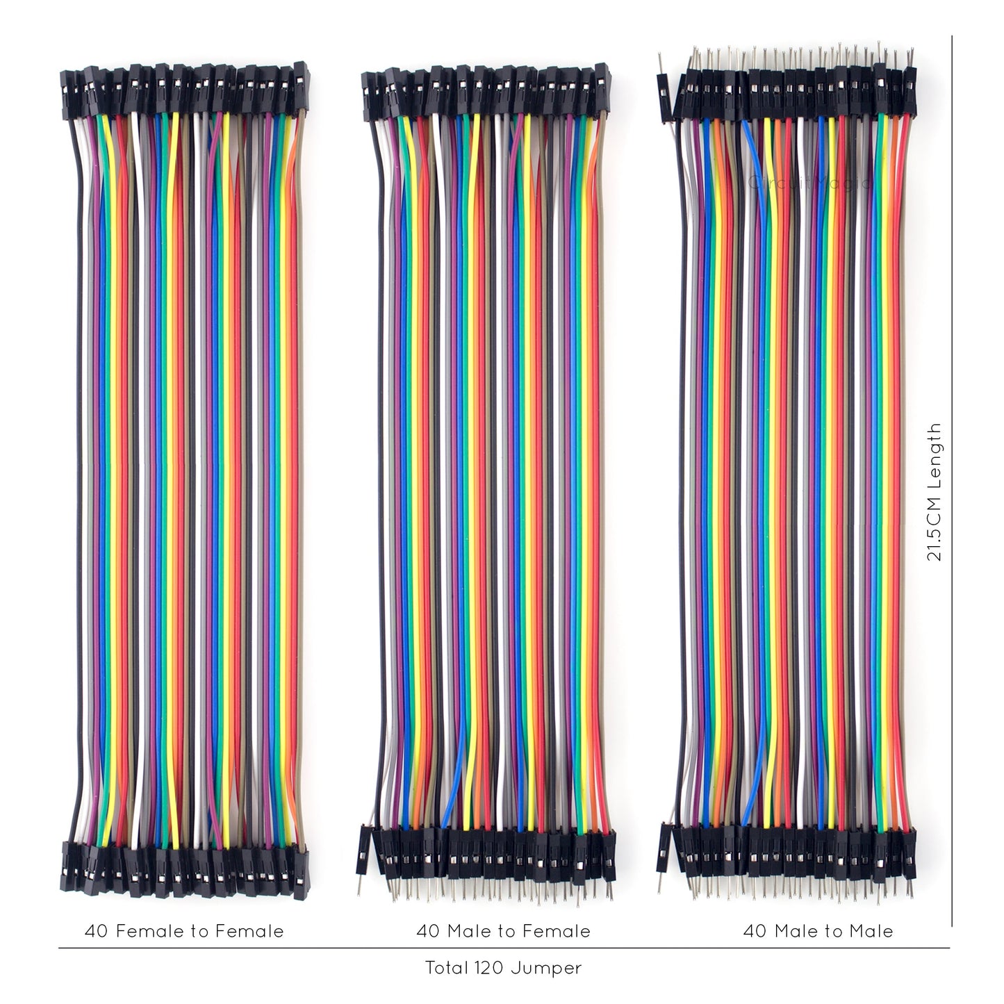 Jumper Wires 120pcs Multicolored Dupont Wire