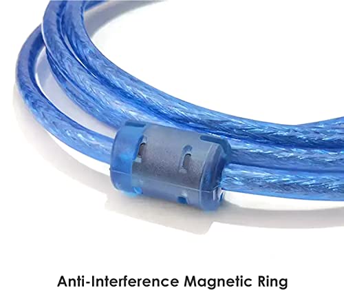 USB Data Sync Cable for Arduino UNO R3 Mega, Printer, Scanner, External Hard Drive Cable with Anti-Interference Ring, Type A Male to Type B Male USB 2.0, 150cm/4.9ft