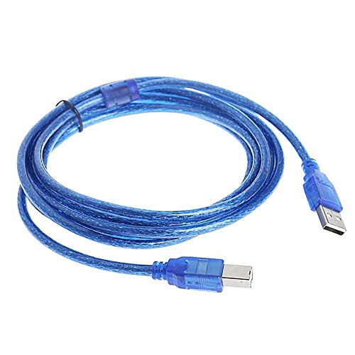USB Data Sync Cable for Arduino UNO R3 Mega, Printer, Scanner, External Hard Drive Cable with Anti-Interference Ring, Type A Male to Type B Male USB 2.0, 150cm/4.9ft