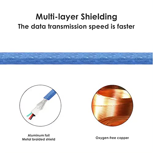 USB Data Sync Cable for Arduino UNO R3 Mega, Printer, Scanner, External Hard Drive Cable with Anti-Interference Ring, Type A Male to Type B Male USB 2.0, 150cm/4.9ft