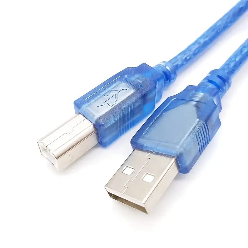 USB Data Sync Cable for Arduino UNO R3 Mega, Printer, Scanner, External Hard Drive Cable with Anti-Interference Ring, Type A Male to Type B Male USB 2.0, 150cm/4.9ft
