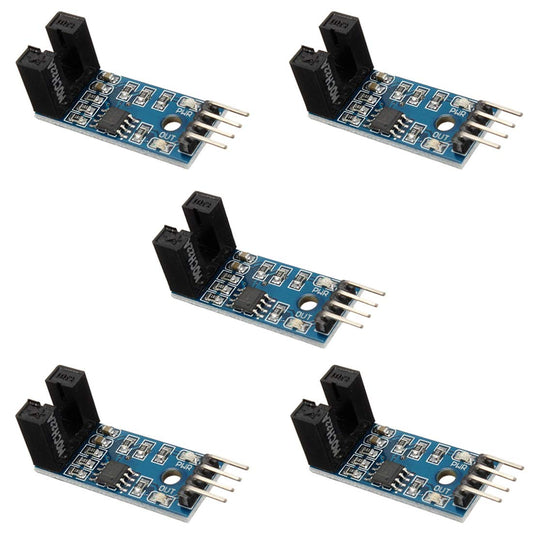 DAOKI 5 Pack Slot Type IR Optocoupler Speed Sensor Module LM393 for Arduino