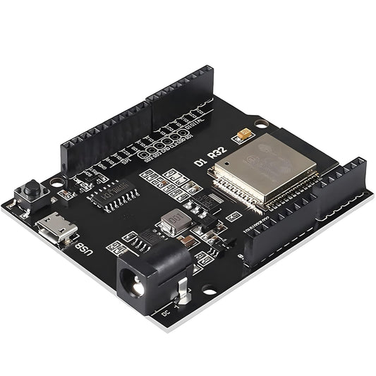 Esp32 Development Board UNO D1-4MB Flash UNO D1 R32 CH340G USB, Dual-core Processor, 240MHz, 520KB SRAM 3.2V Large Input Compatible with arduino