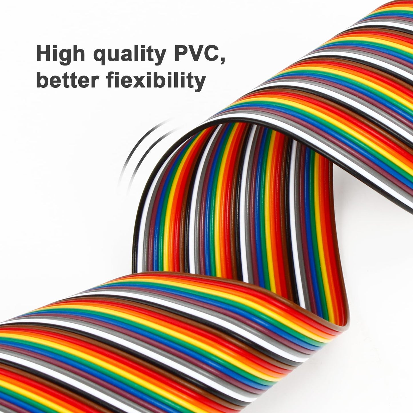 RGBZONE 1M 40PIN Dupont Wire Dupont Cable Flat Multicolored Flexible Rainbow Ribbon Jumper Cable