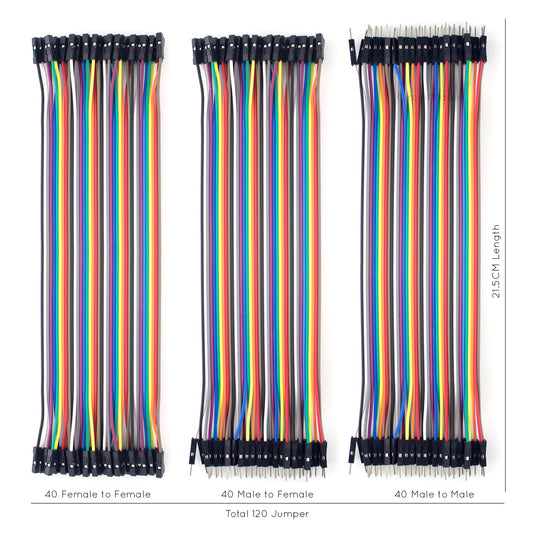 Jumper Wires 120pcs Multicolored Dupont Wire